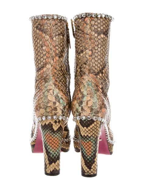 gucci snakeskin effect ankle boots